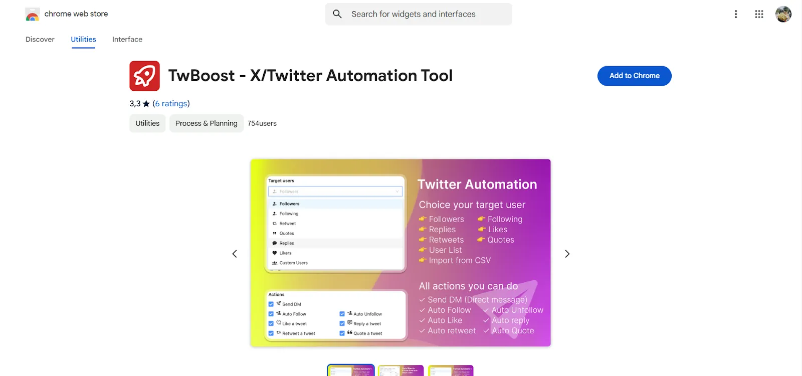 TwBoost – Lightweight, easy-to-use Chrome extension for basic automation